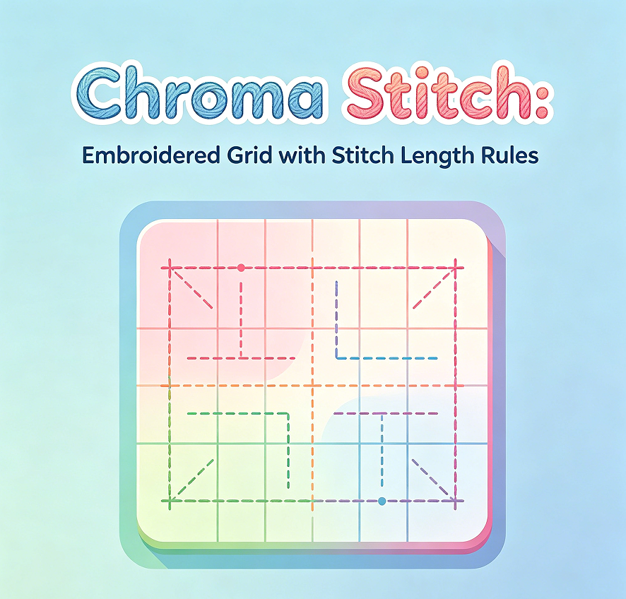 Chroma Stitch: Embroidered Grid with Stitch Length Rules