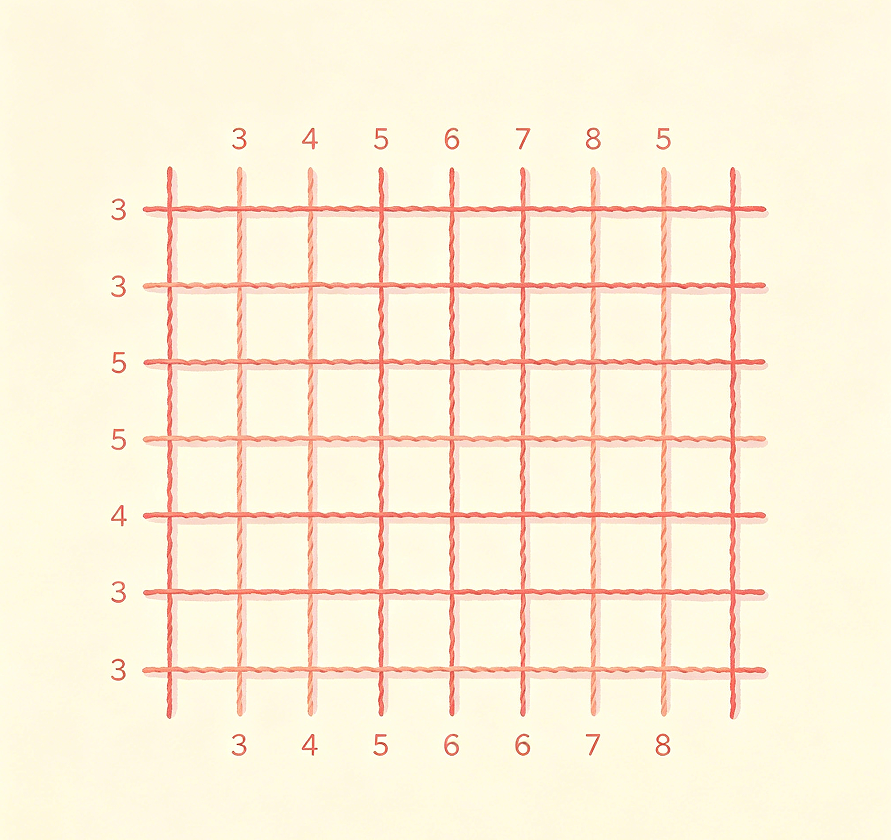 Chroma Stitch: Embroidered Grid with Stitch Length Rules - Image 2