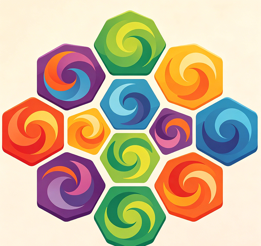 Spectrum Turn: Colourful Rotations on Hexagonal Tile Grids - Image 2
