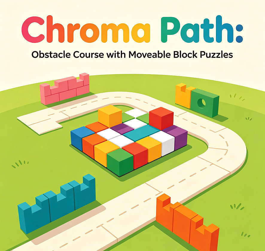 Chroma Path: Obstacle Course with Moveable Block Puzzles